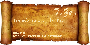 Tormássy Zsófia névjegykártya