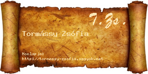Tormássy Zsófia névjegykártya