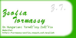 zsofia tormassy business card